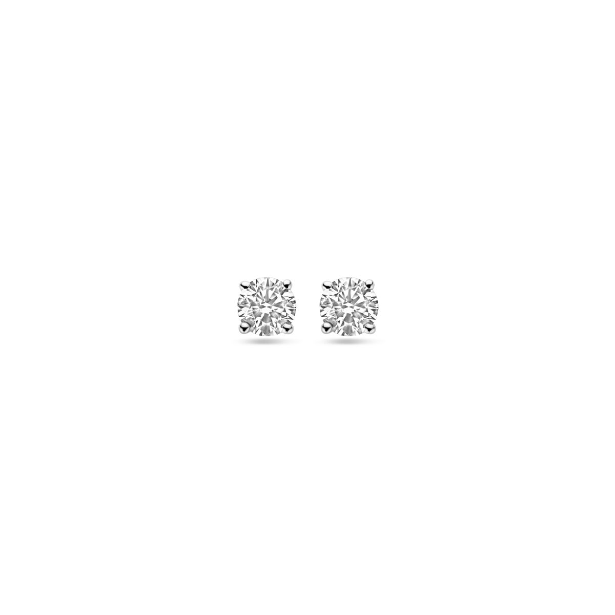 Orecchini in oro bianco 14K con diamanti lab-grown da 0,5 ct (2x 0,25 ct) e forma quadrata di 4 mm.