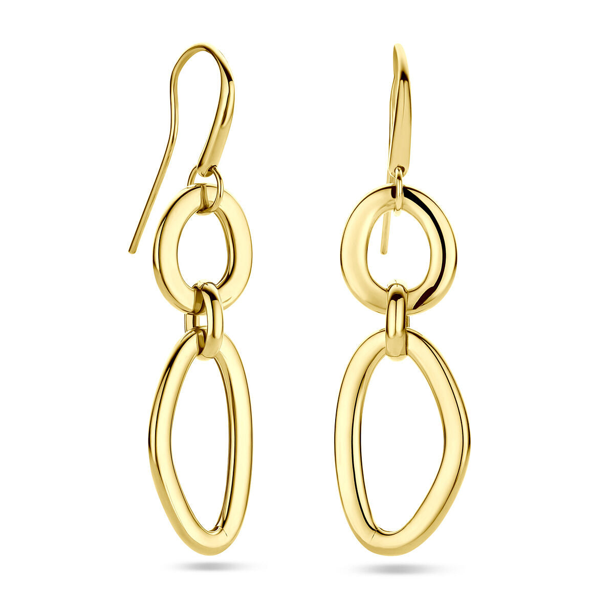 Orecchini pendenti in oro giallo 14k - design elegante e allungato