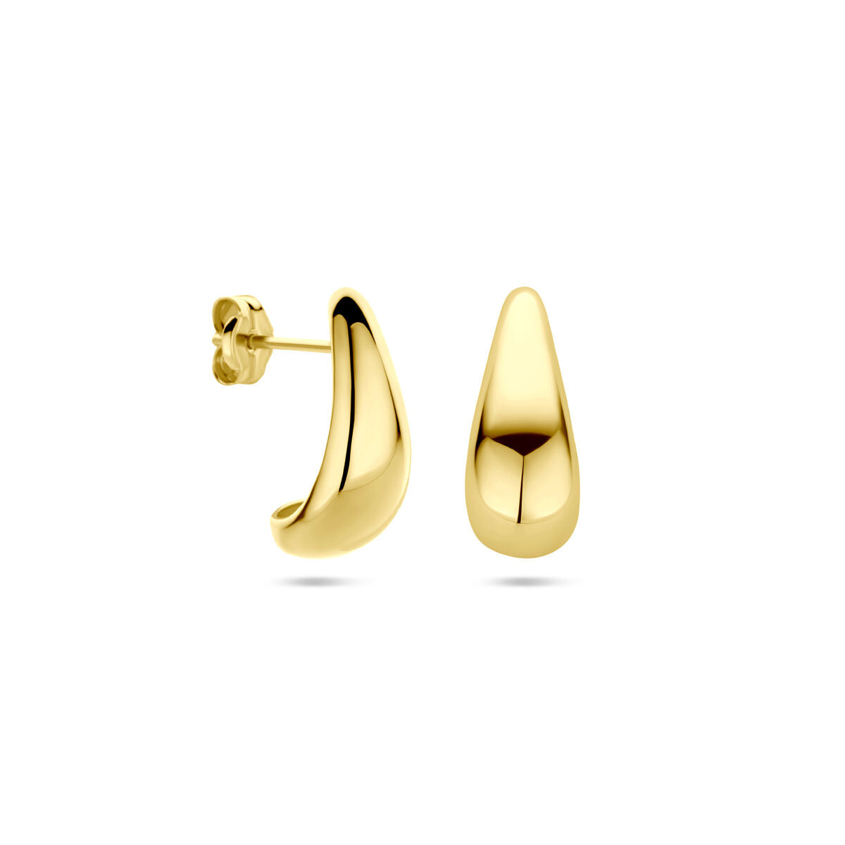 orecchini a bottone goccia 15,5 mm oro giallo 14K