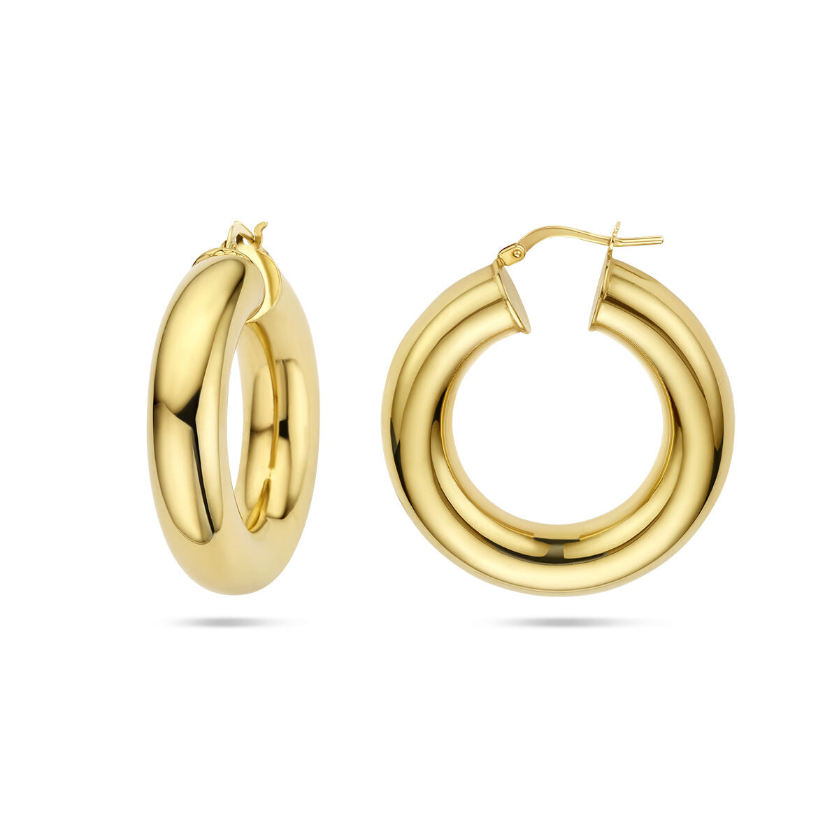 orecchini a cerchio 8,5 mm tubo rotondo 1 micron argento placcato oro (giallo)