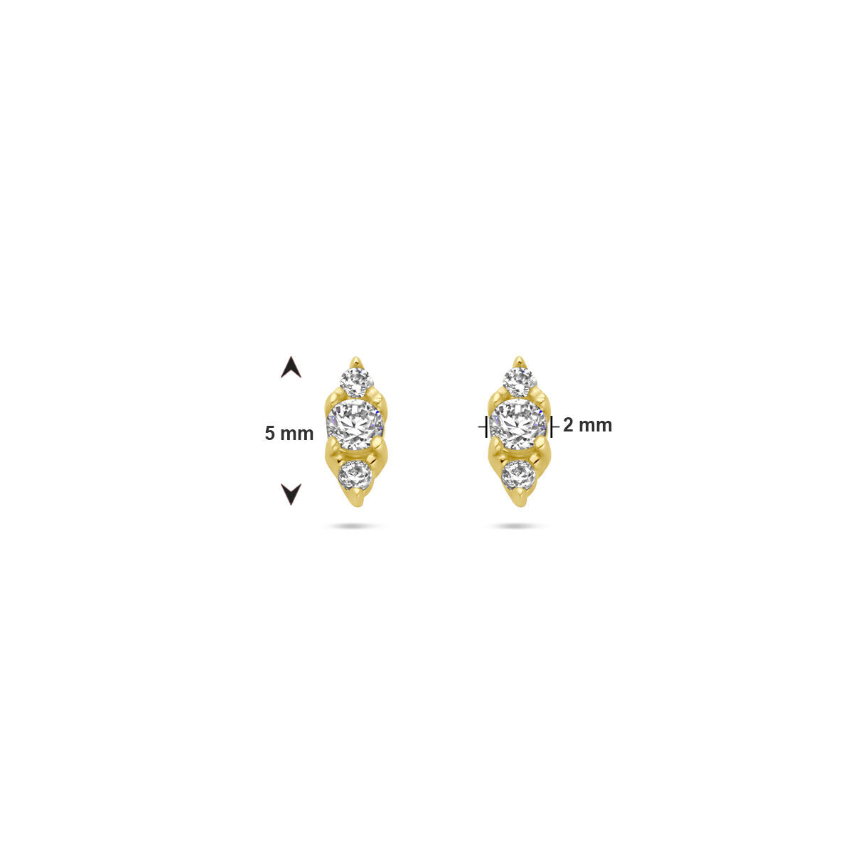 orecchini a lobo zircone 14K oro giallo