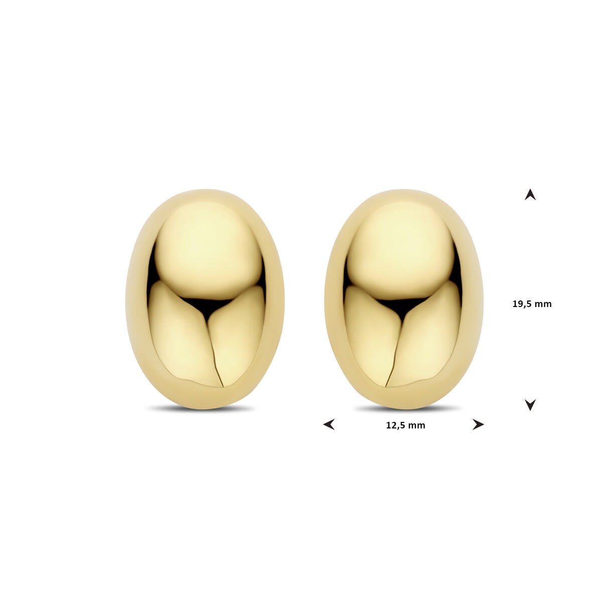 orecchini a bottone 19 mm 1 micron argento dorato (giallo)