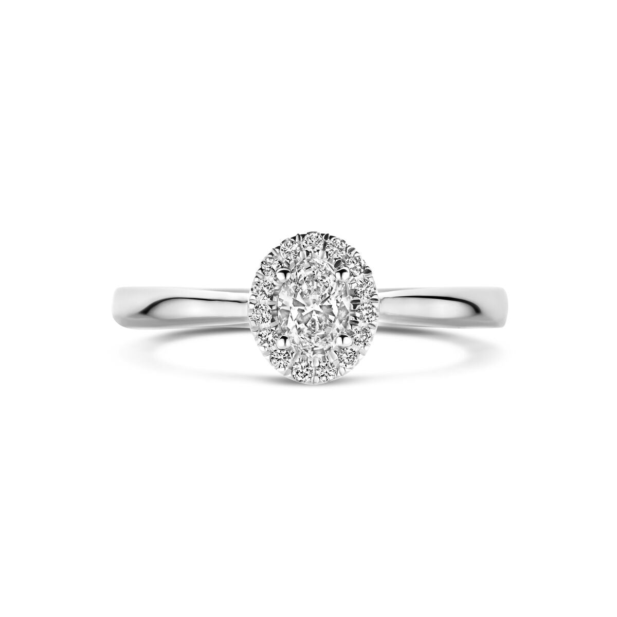 anello diamante lab grown 0.32ct h si 14K oro bianco