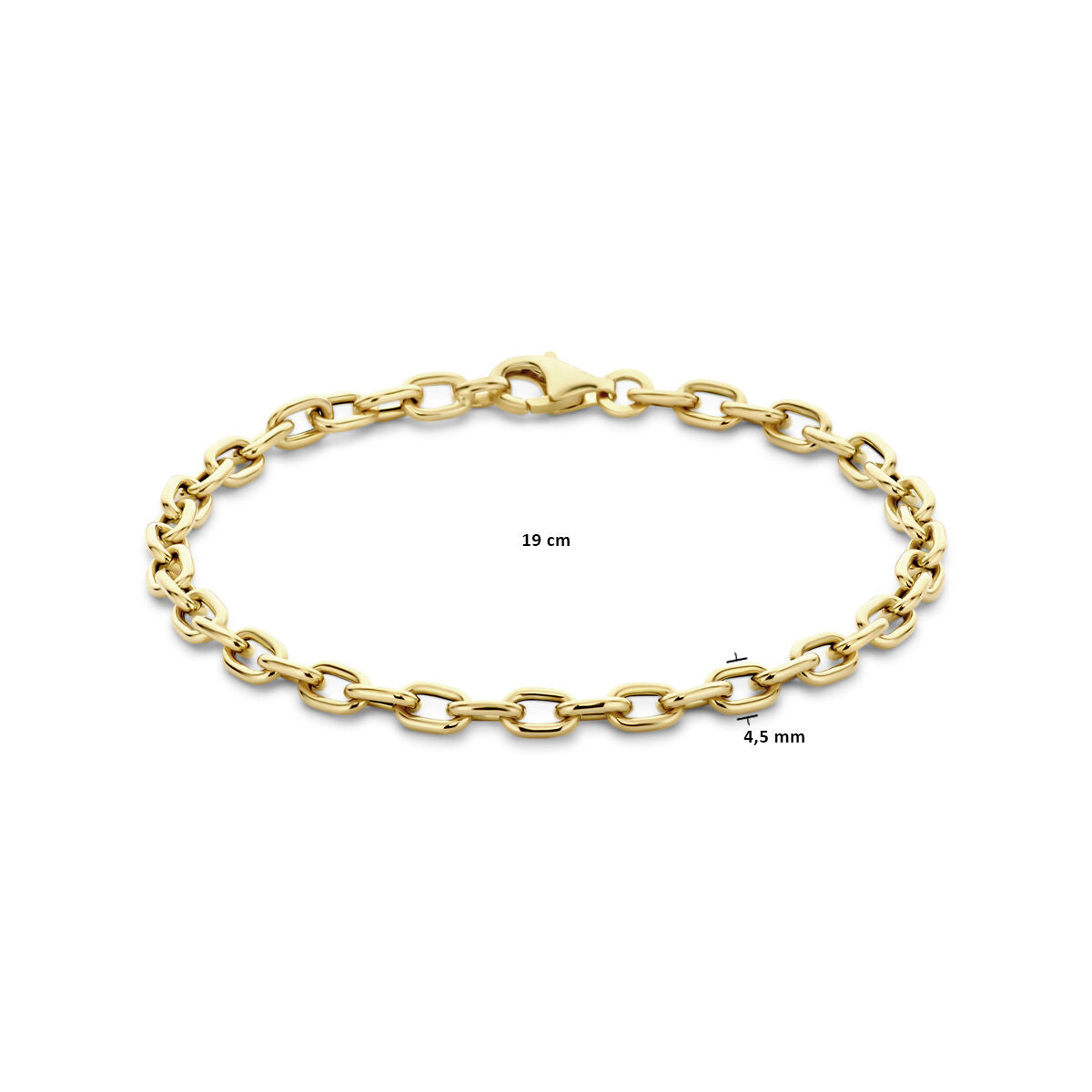 bracciale 4,5 mm 19 cm oro giallo 14K