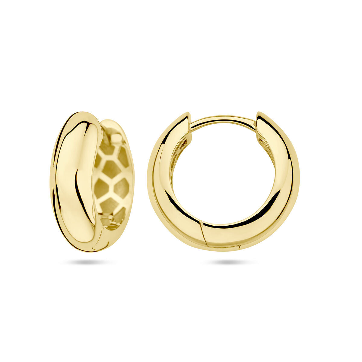 orecchini a cerchio con clip 5,0 mm tubo semirotondo oro giallo 14K