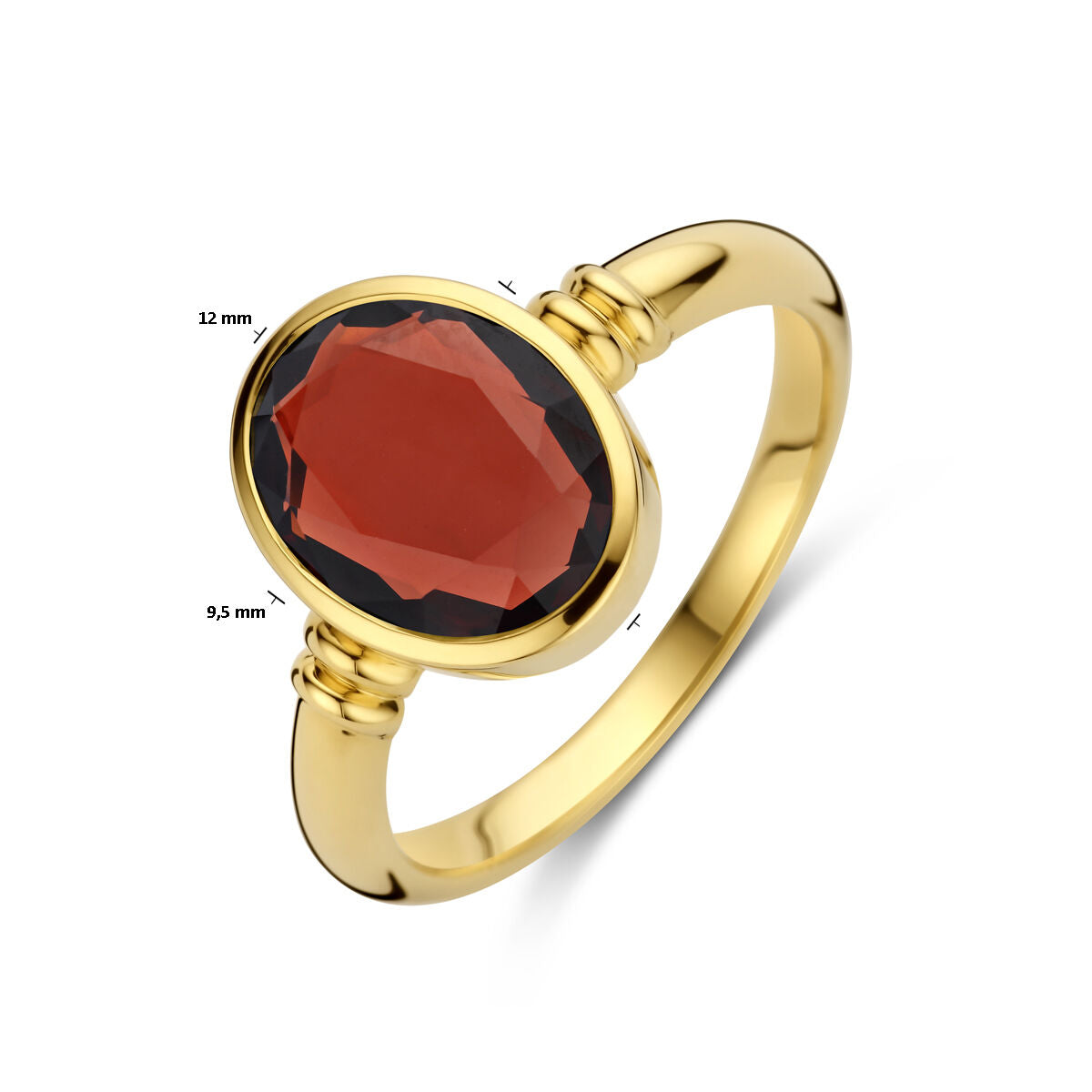 anello granato 14K oro giallo