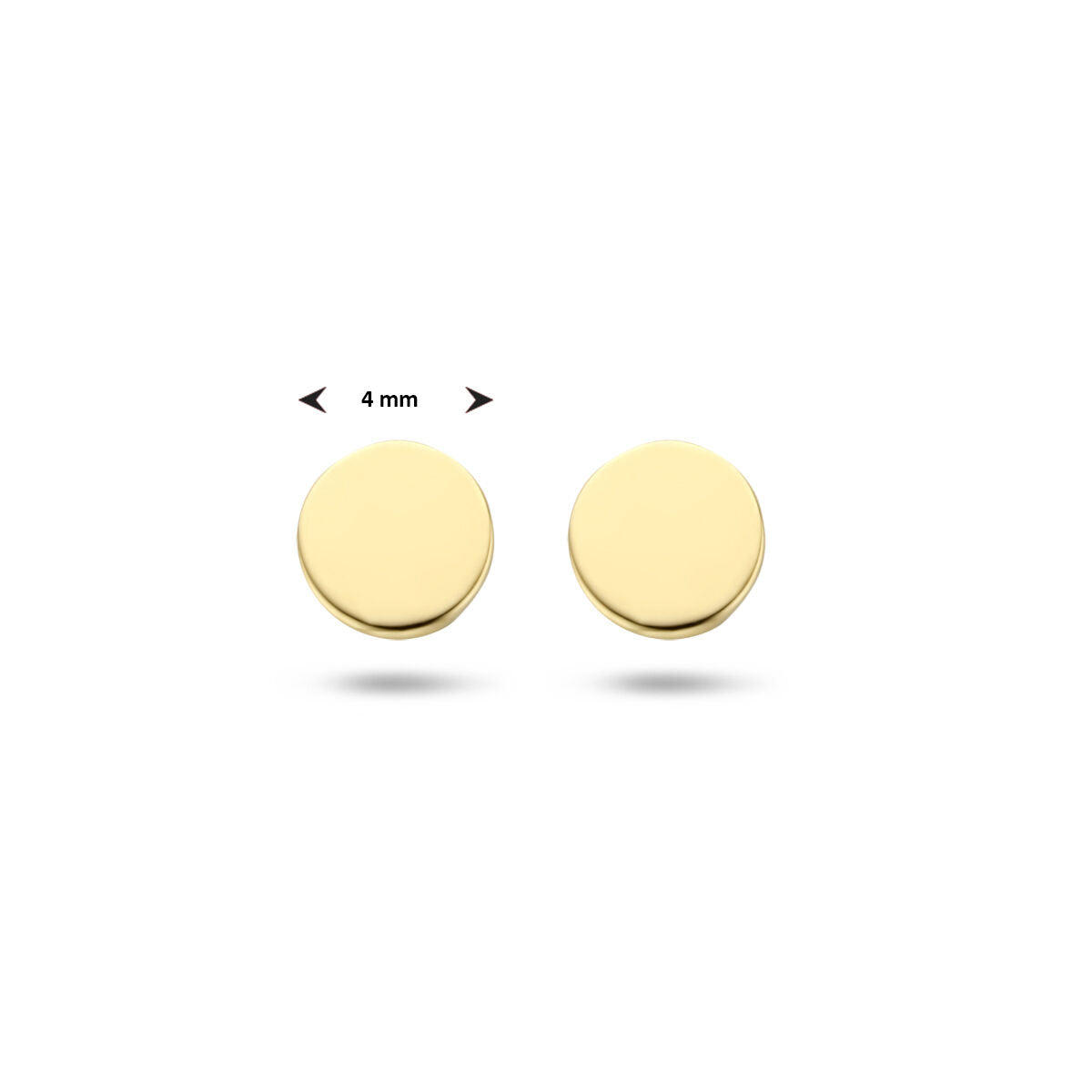 Orecchini a bottone rotondi in oro giallo 14K