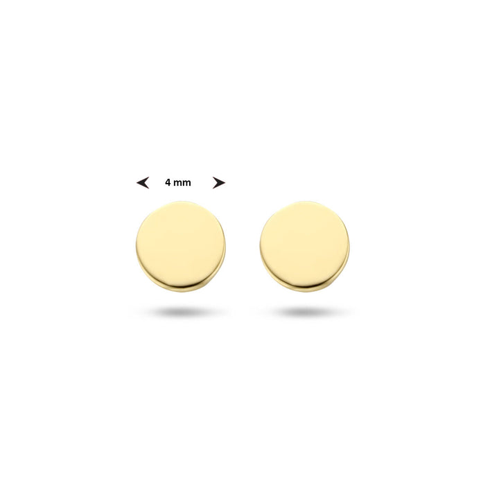 Orecchini a bottone rotondi in oro giallo 14K