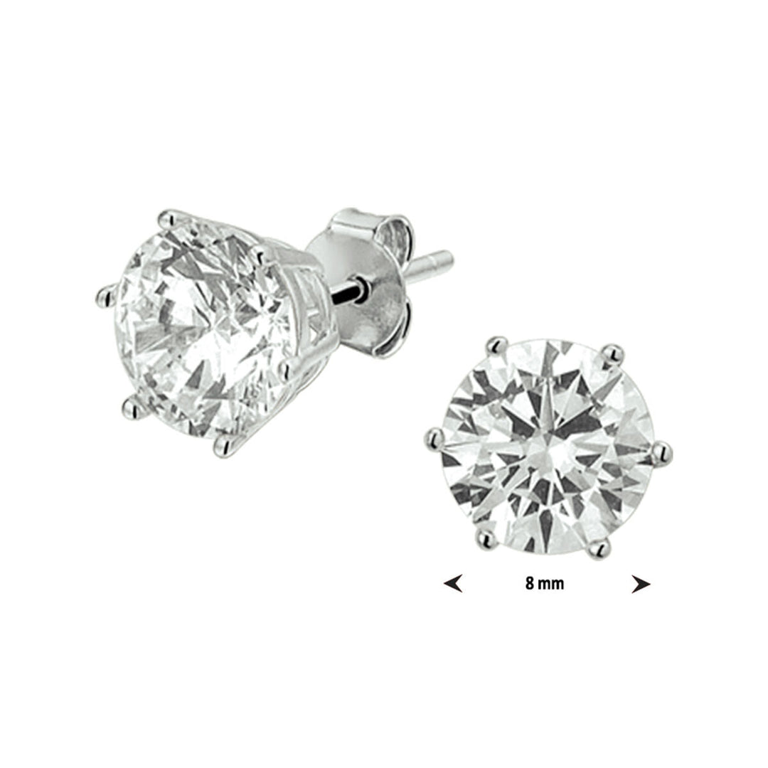 oorknoppen zirkonia zilver gerhodineerd
