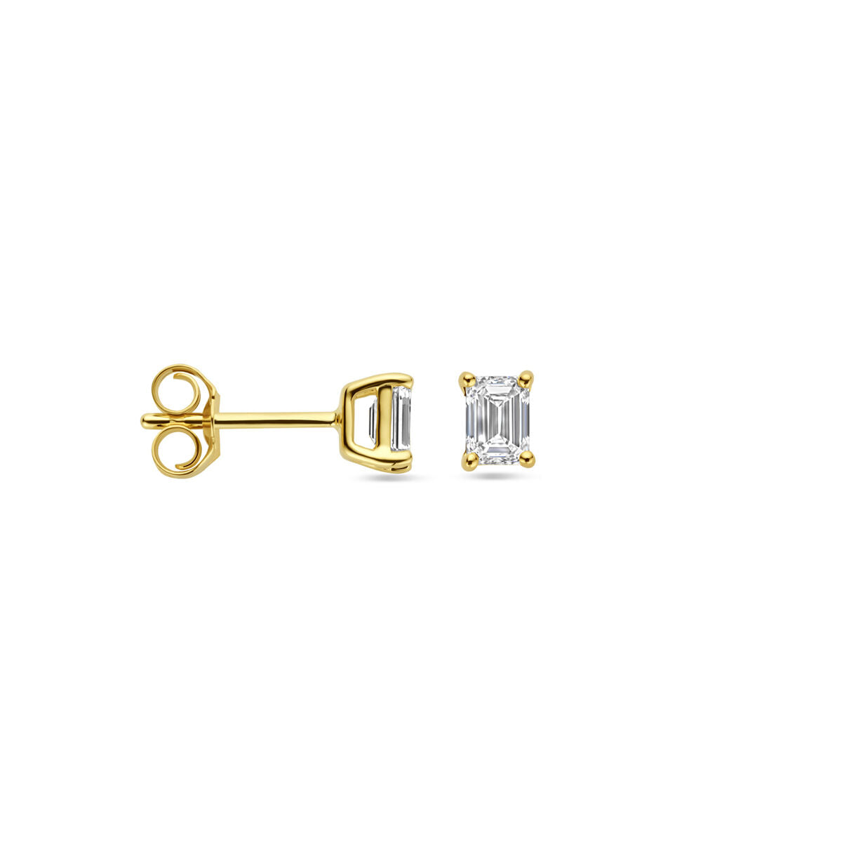orecchini a bottone diamante lab grown 0.5ct (2x 0.25ct) h si oro giallo 14K