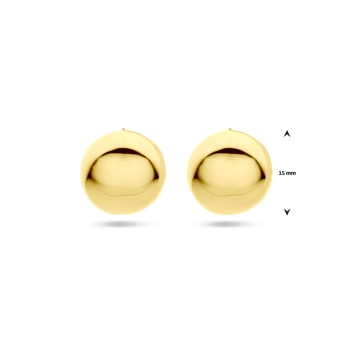 orecchini a lobo 15 mm 1 micron argento dorato (giallo)