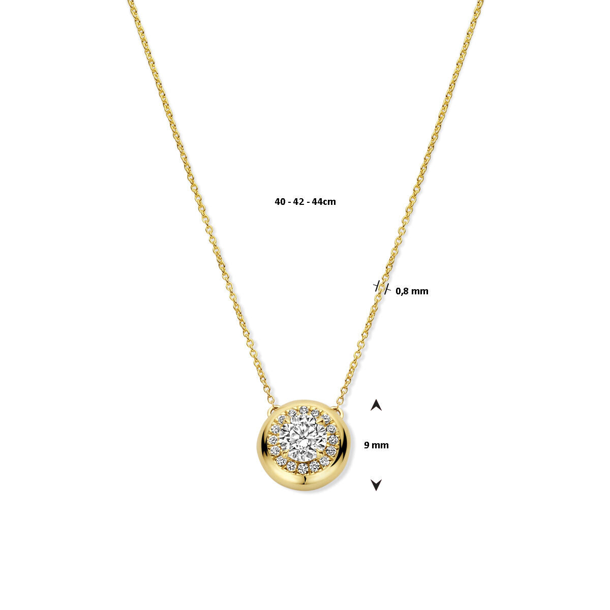 collana diamante lab grown 0.49ct h si oro giallo 14K
