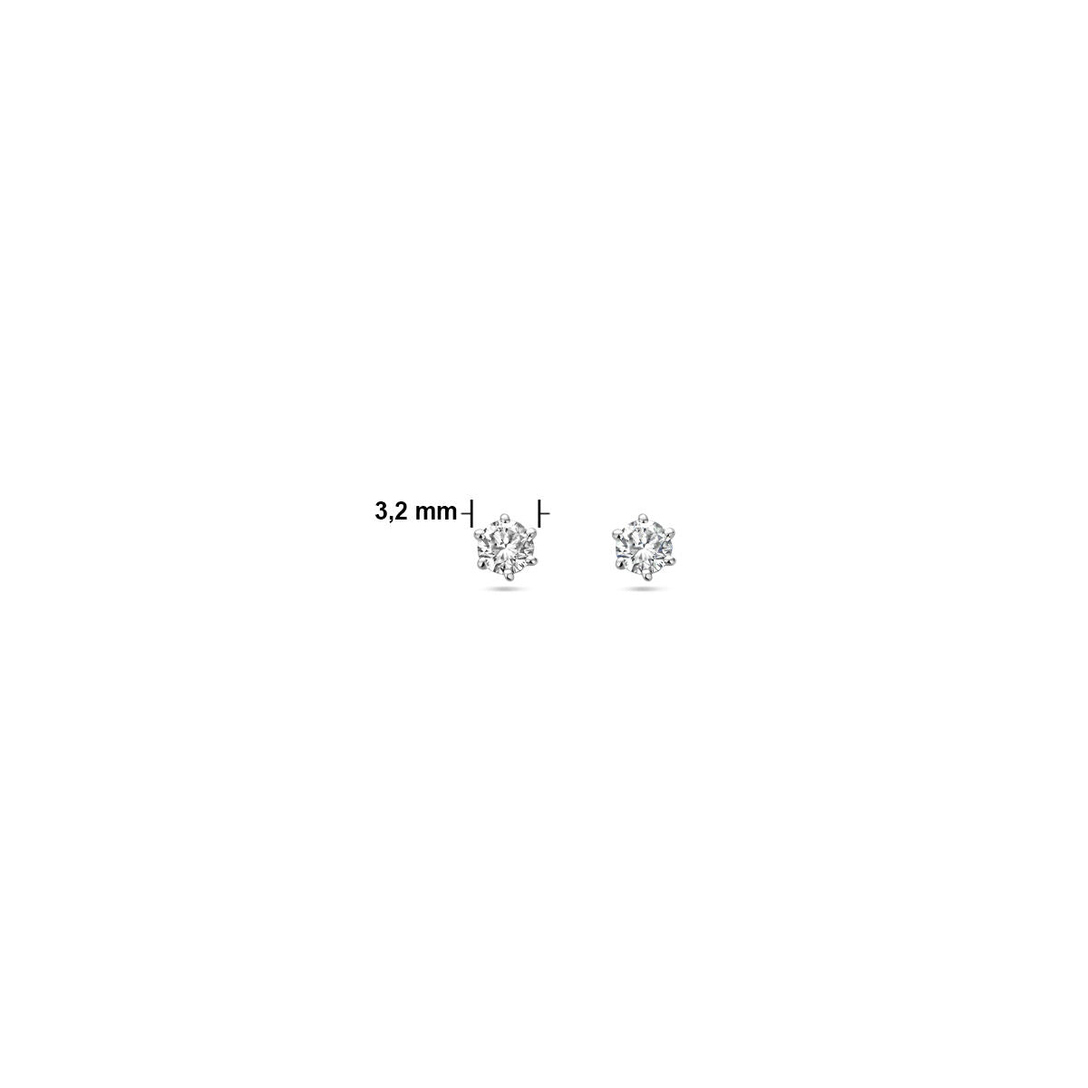orecchini a bottone diamante h si oro bianco 14K