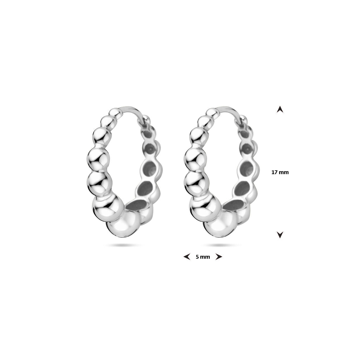 orecchini a cerchio 17 mm argento rodiato