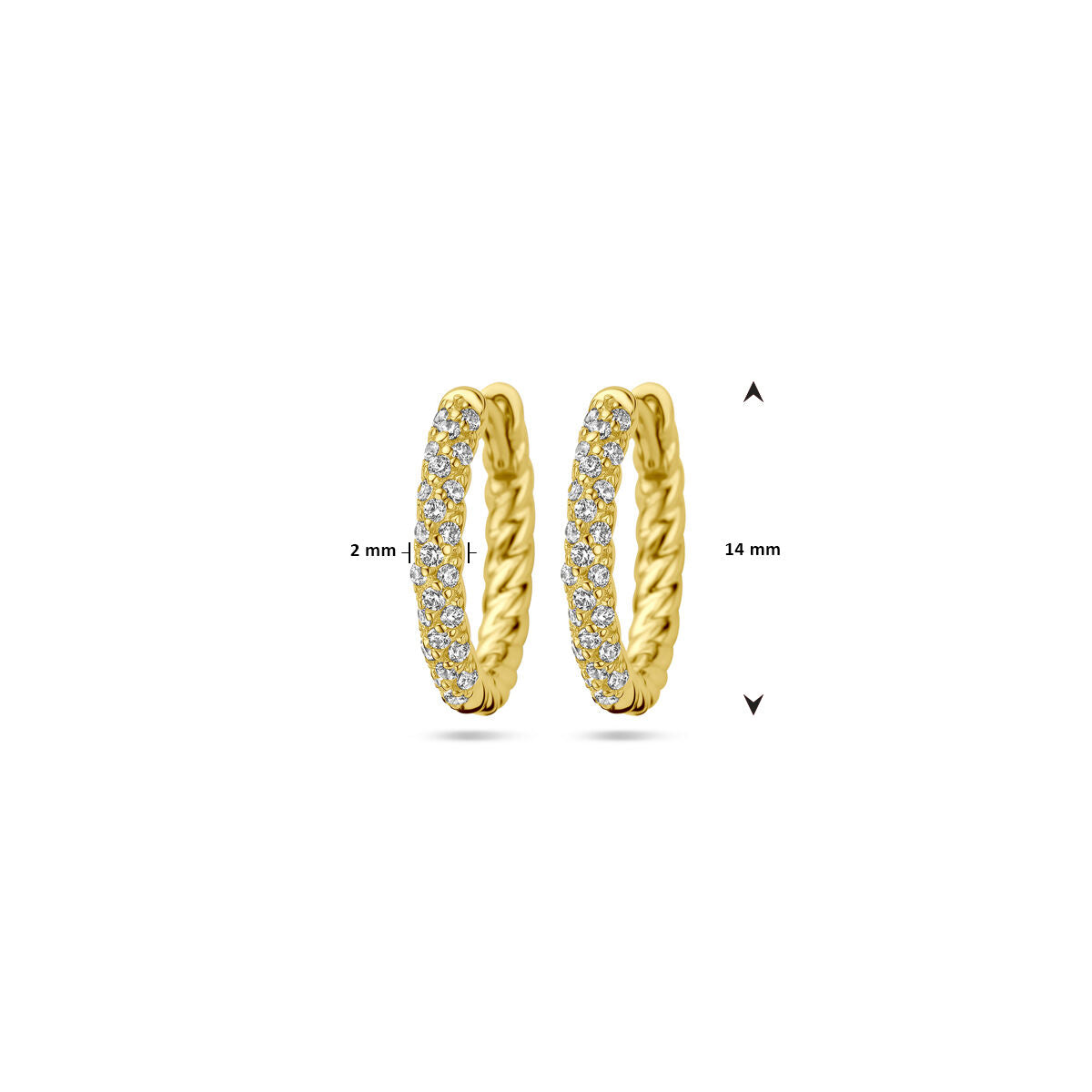 orecchini a clip con zircone 1 micron argento placcato oro (giallo)