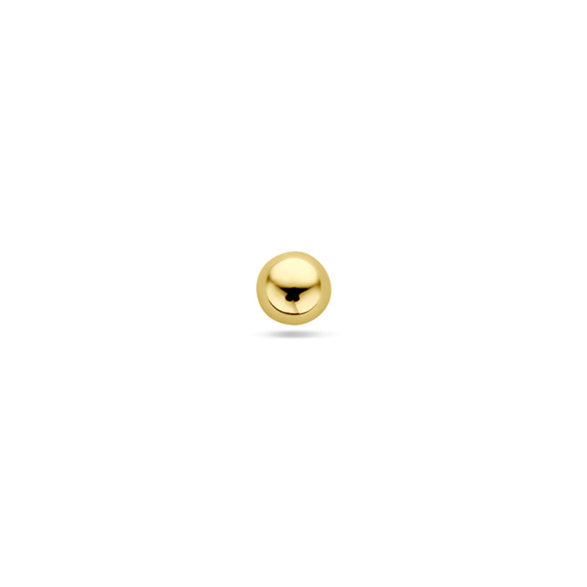 Piercing a pallina in oro giallo 14K, diametro 3 mm, superficie liscia.