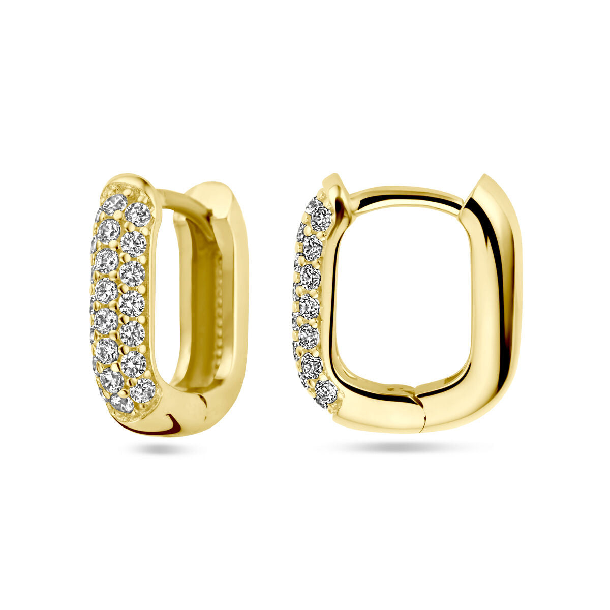 Orecchini a cerchio con diamante 0.36ct (2x 0.18ct) h si oro giallo 14K