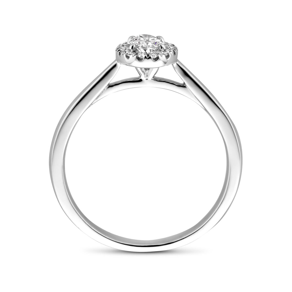 anello diamante lab grown 0.32ct h si 14K oro bianco