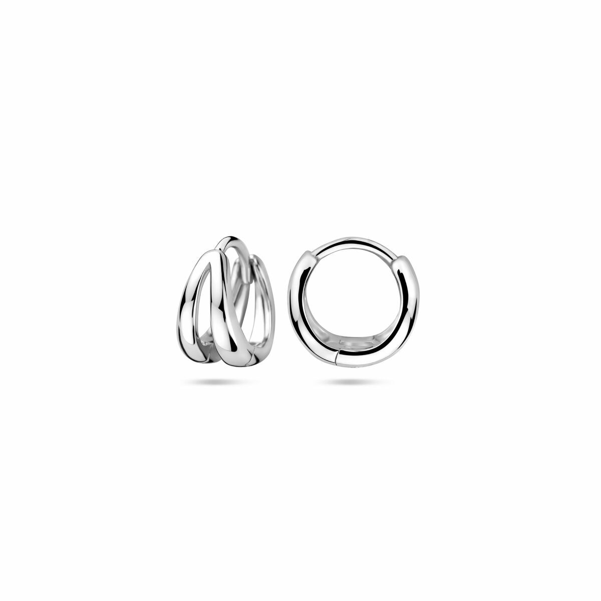 Orecchini a cerchio 10,5 mm argento rodiato