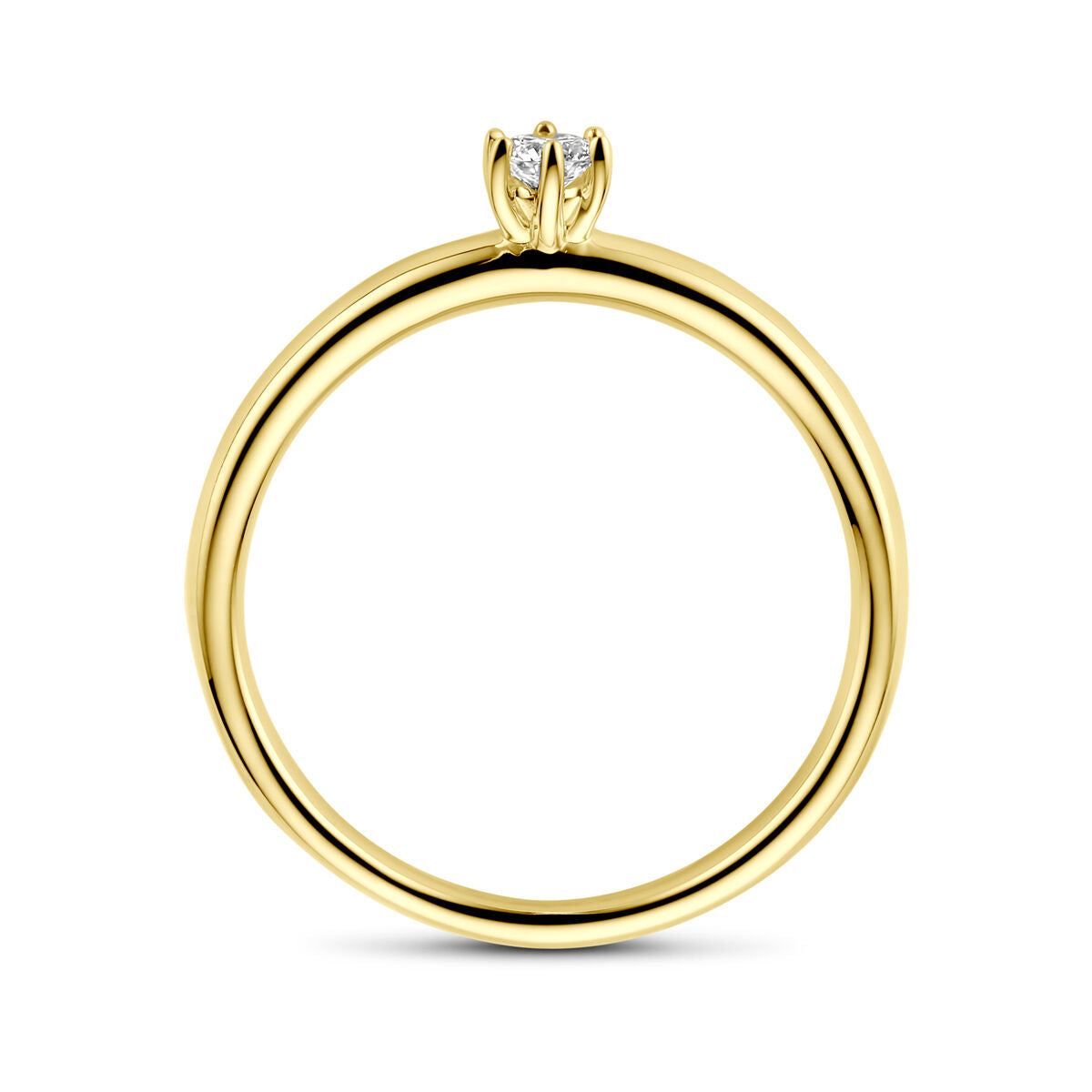 anello di fidanzamento diamante 0.10ct h si oro giallo 14K