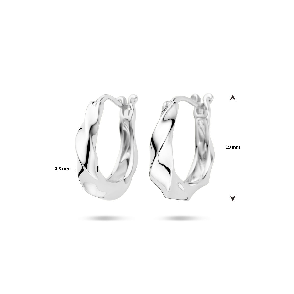 orecchini a cerchio 19 mm argento rodiato