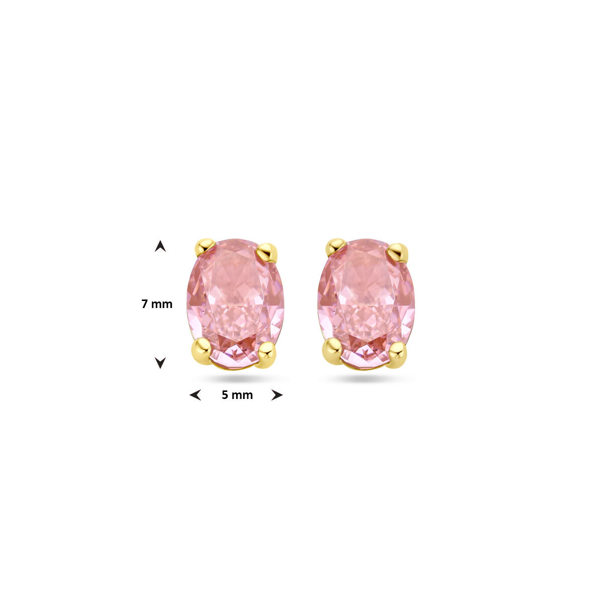 orecchini a bottone zircone padparadscha oro giallo 14K