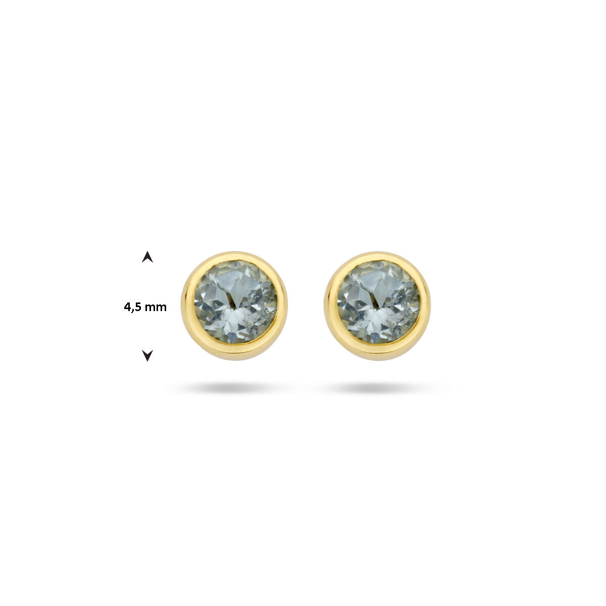 orecchini a bottone topazio blu oro giallo 14K
