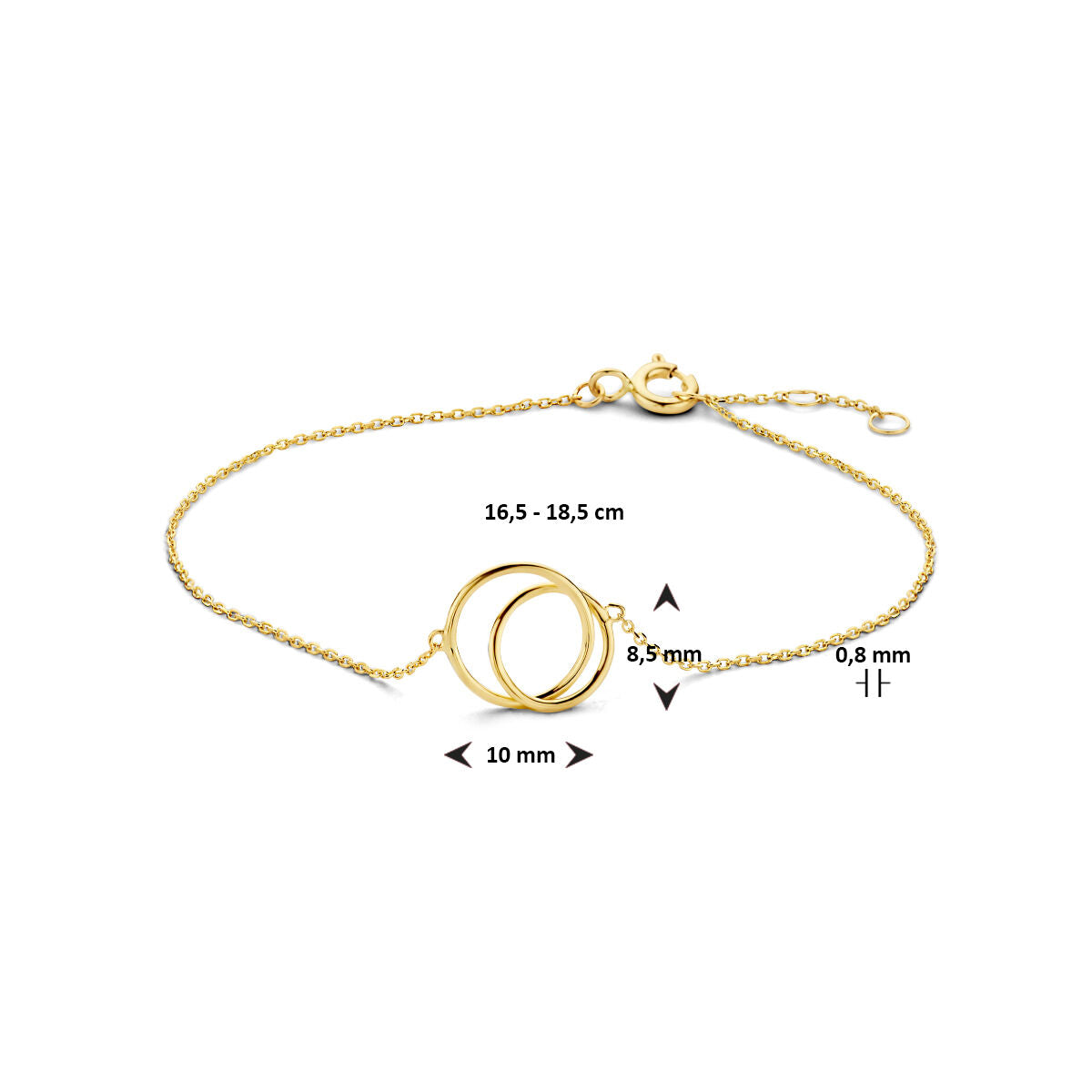 Bracciale in oro da donna con cerchietti 14K