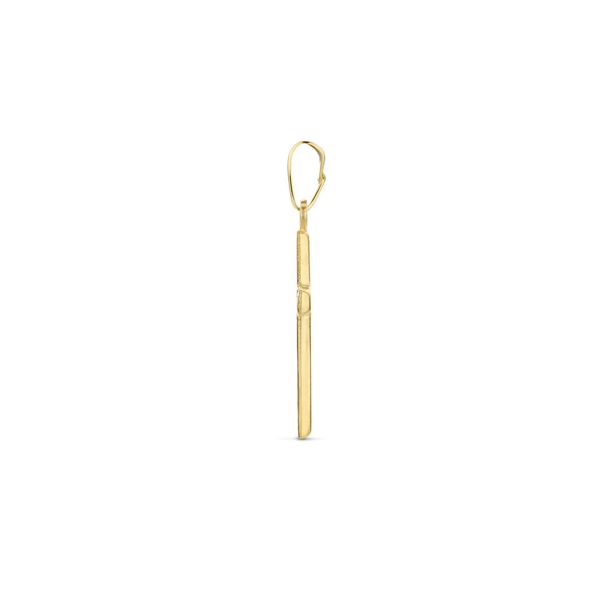 Ciondolo croce martellata 18 mm oro giallo 14K