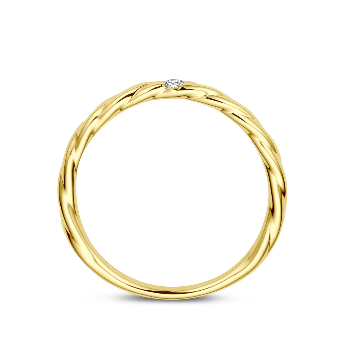 ring diamant 0.03ct h si 14K geelgoud