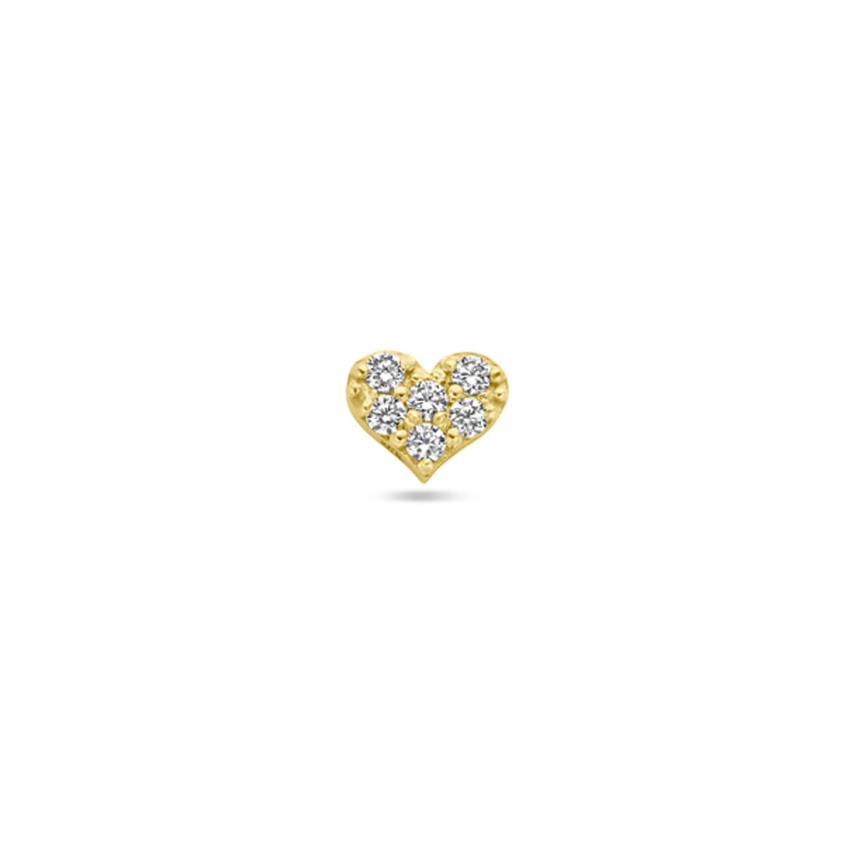 flat back piercing cuoricino zircone 3,5 mm 14K oro giallo