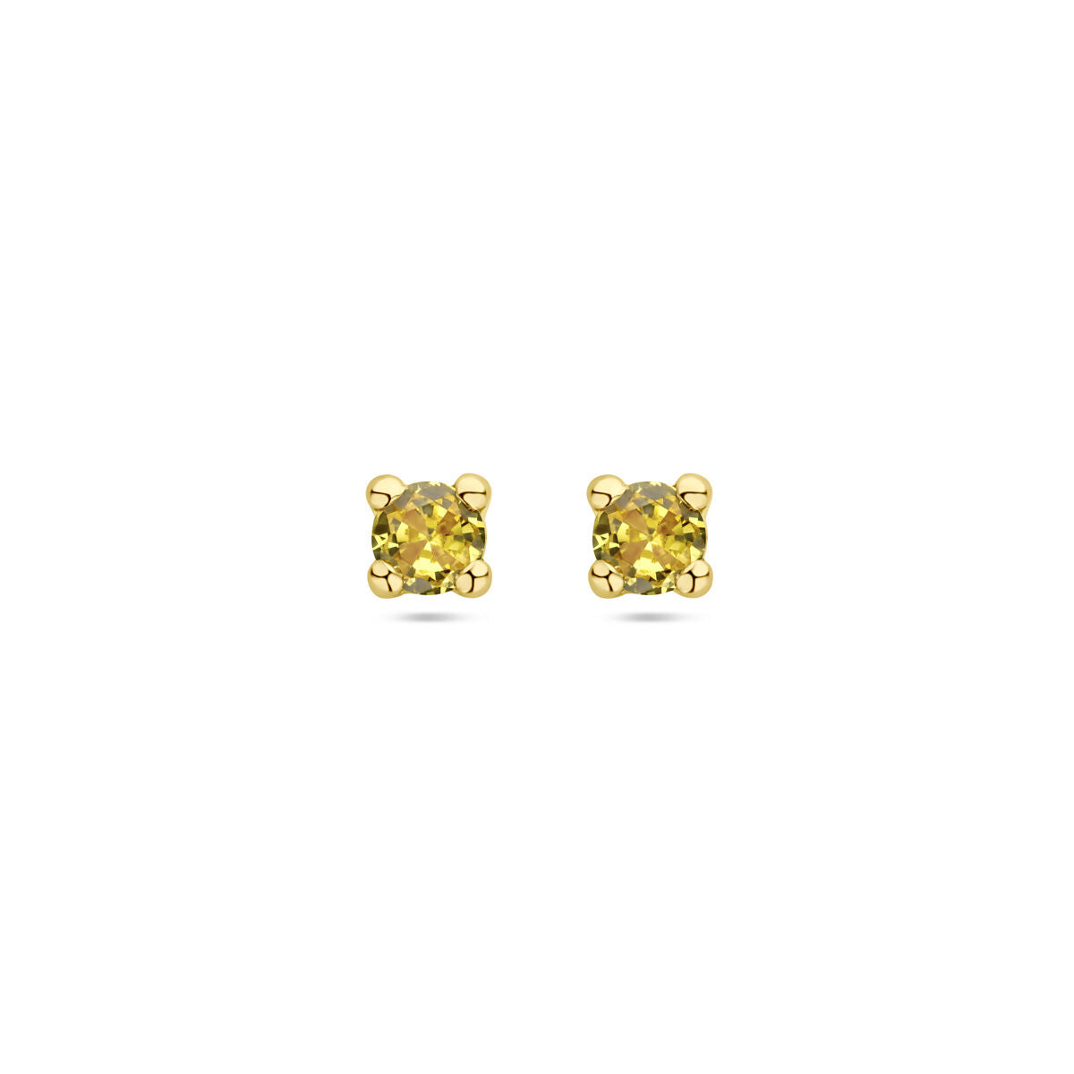 Orecchini in oro giallo 14K con pietre sintetiche di citrino giallo.