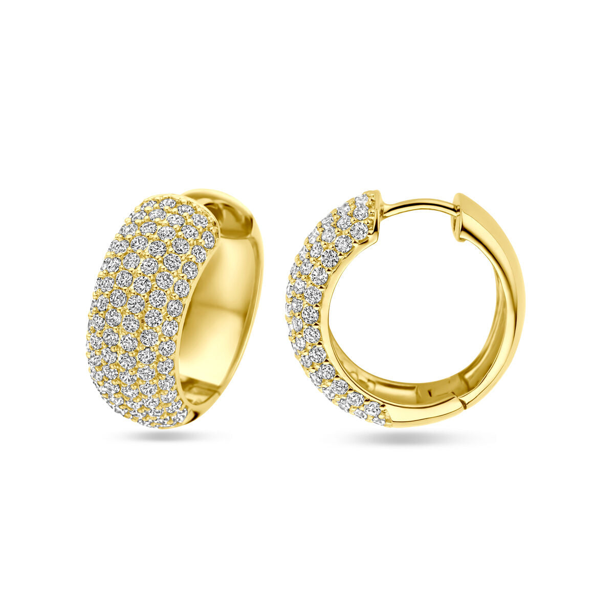 orecchini a cerchio zirconia 20,5 mm argento placcato 1 micron (giallo)