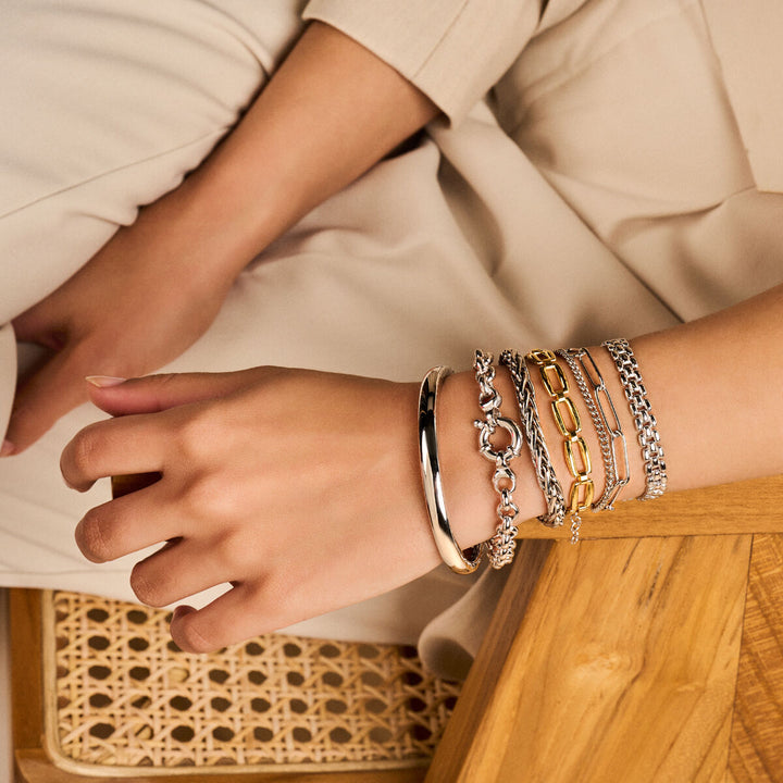 armband jasseron 7 mm met groot springslot zilver gerhodineerd