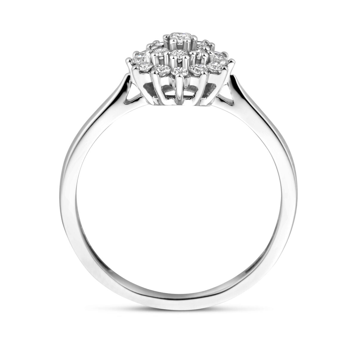 anello diamante lab grown 0.33ct h si 14K oro bianco
