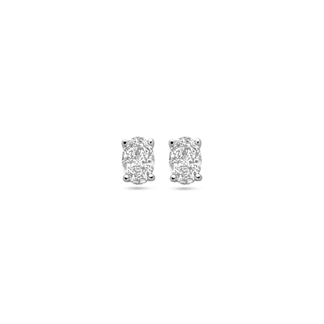 oorknoppen zirkonia zilver gerhodineerd