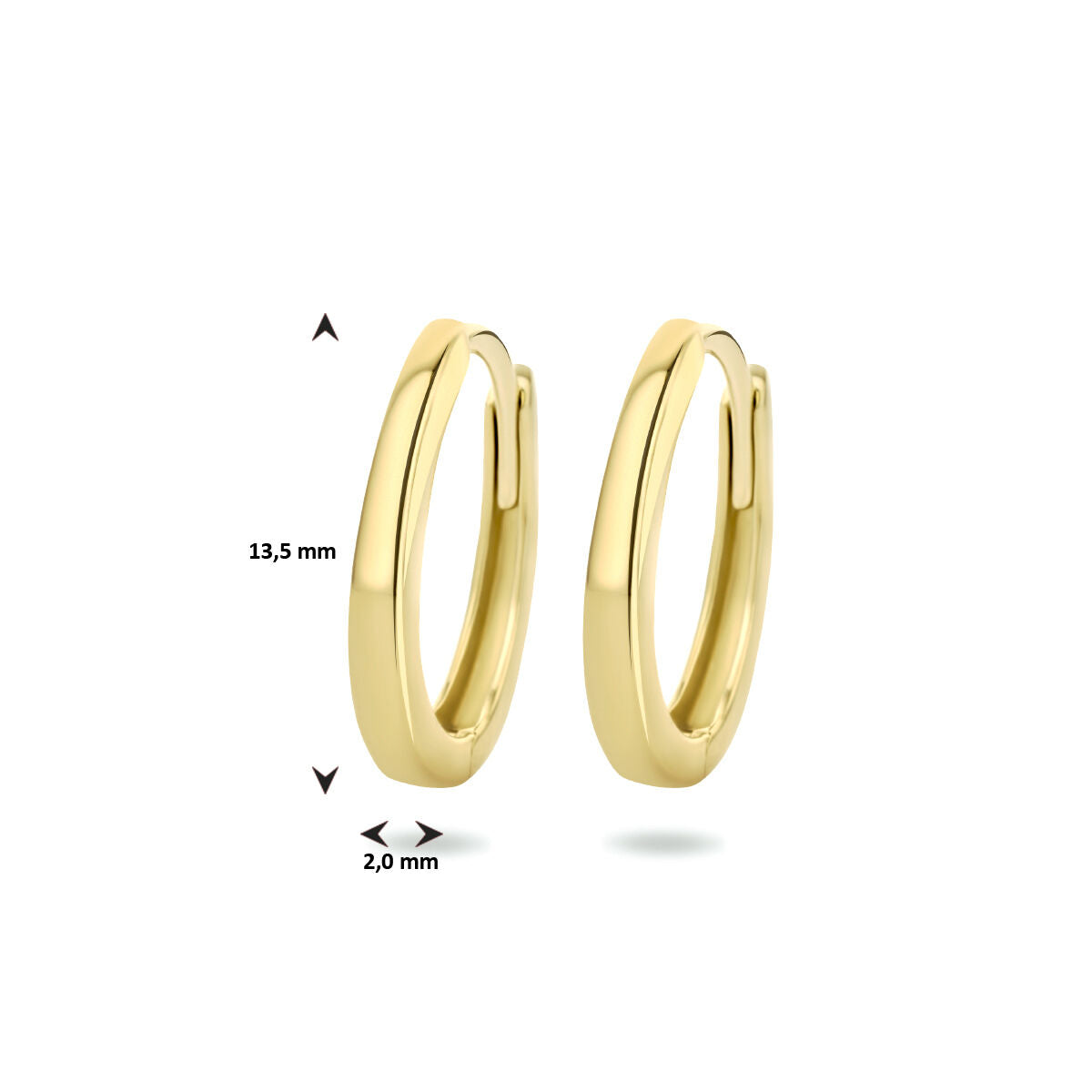 orecchini a cerchio con chiusura a scatto 14K oro giallo