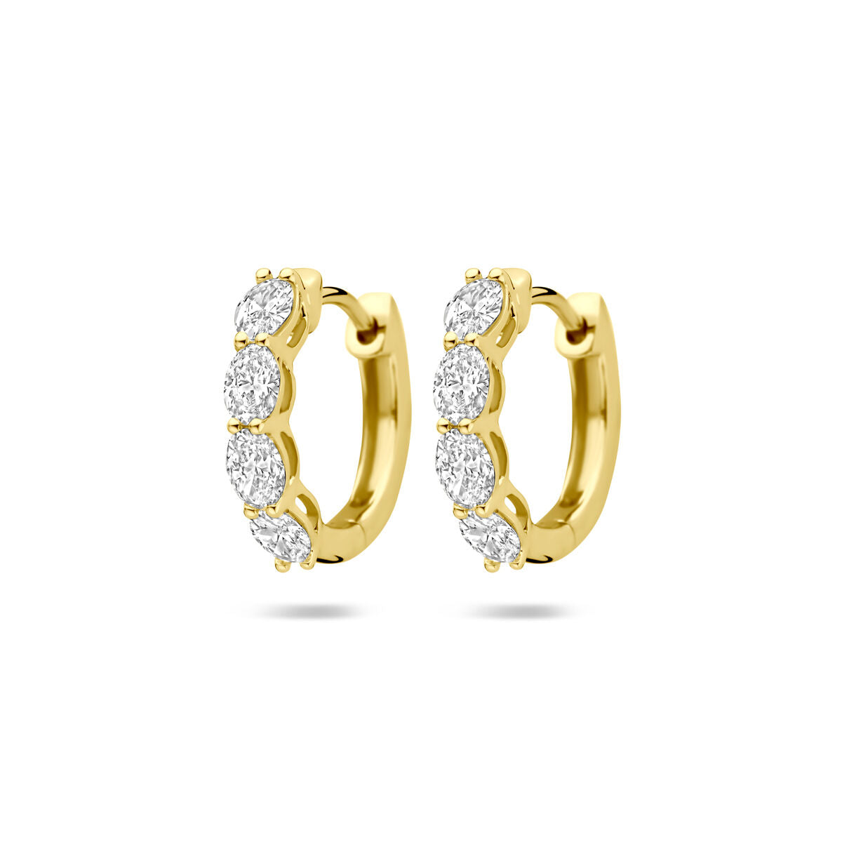 Orecchini alla creola in oro giallo 14K con diamanti lab-grown da 0,80 ct (2x 0,40 ct) e finitura lucida.