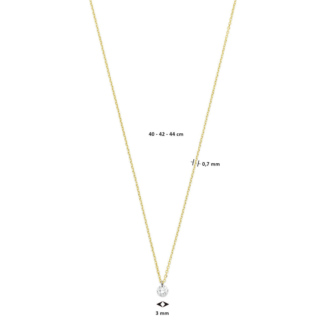 collier diamant 40 – 42 – 44 cm 0.10ct g si 18K geelgoud
