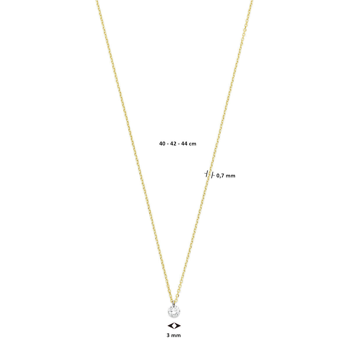 collana diamante 40 – 42 – 44 cm 0.10ct g si 18K oro giallo
