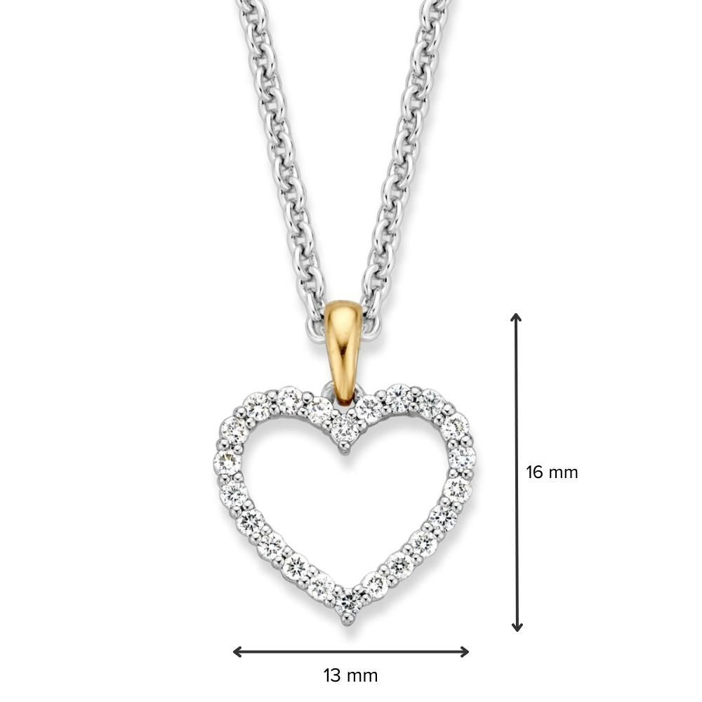 Ciondolo Cuore in Oro con Diamante Taglio Brillante 0,26 crt – 14 carati