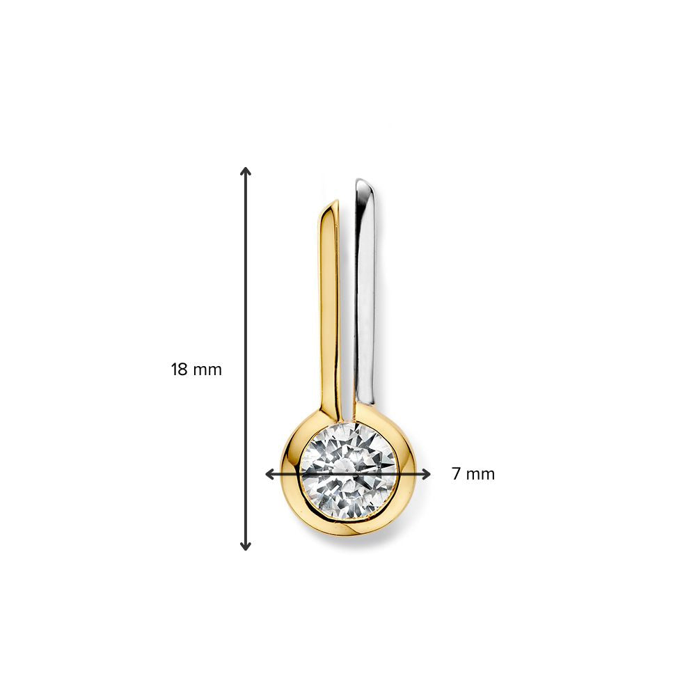 Ciondolo in Oro Bicolore con Zircone – Fascino Elegante e Scintillante