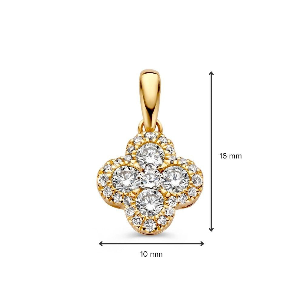 Ciondolo in Oro Giallo con Diamante da 0,48 crt – Elegante Ciondolo in Oro 14 Carati per Donna