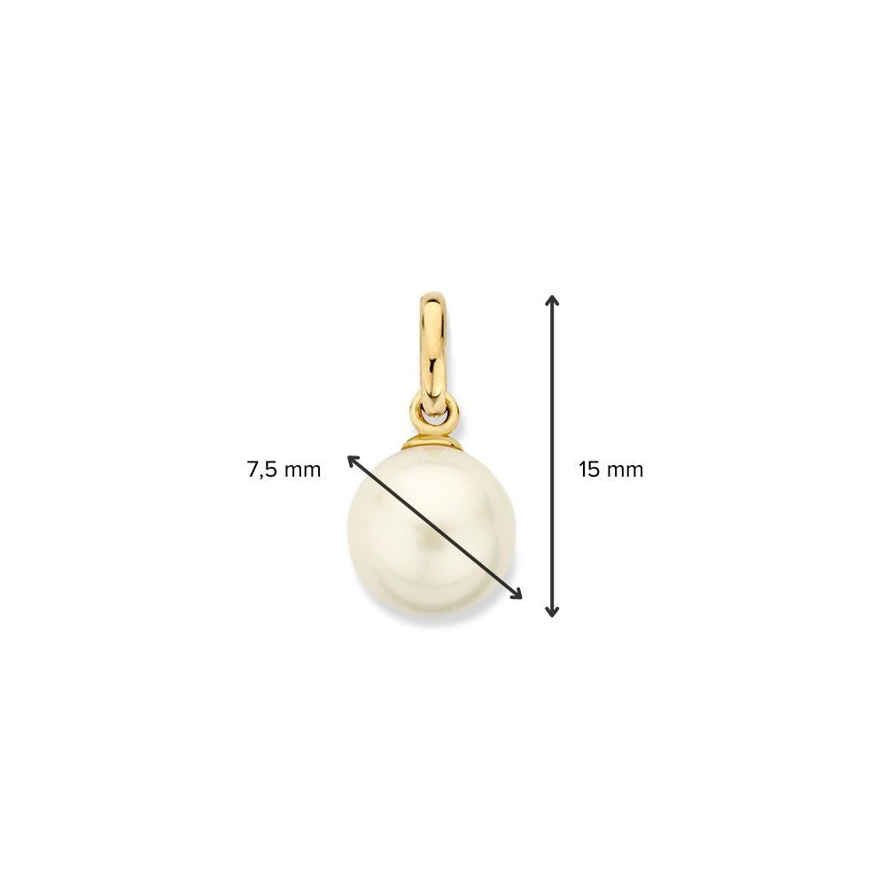 Elegante Ciondolo in Oro Giallo con Perla d'Acqua Dolce – Oro 14 Carati