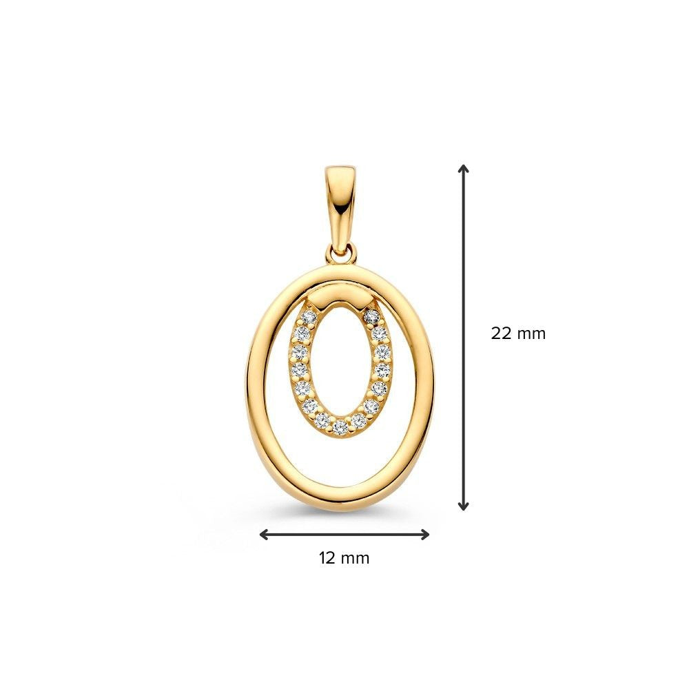 Ciondolo in Oro Giallo 14K con Zircone – Orecchini Eleganti per Donna