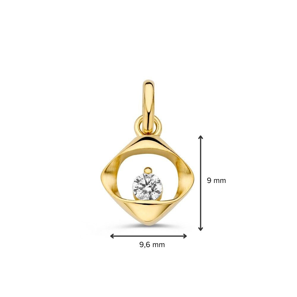 Ciondolo oro giallo zirconia