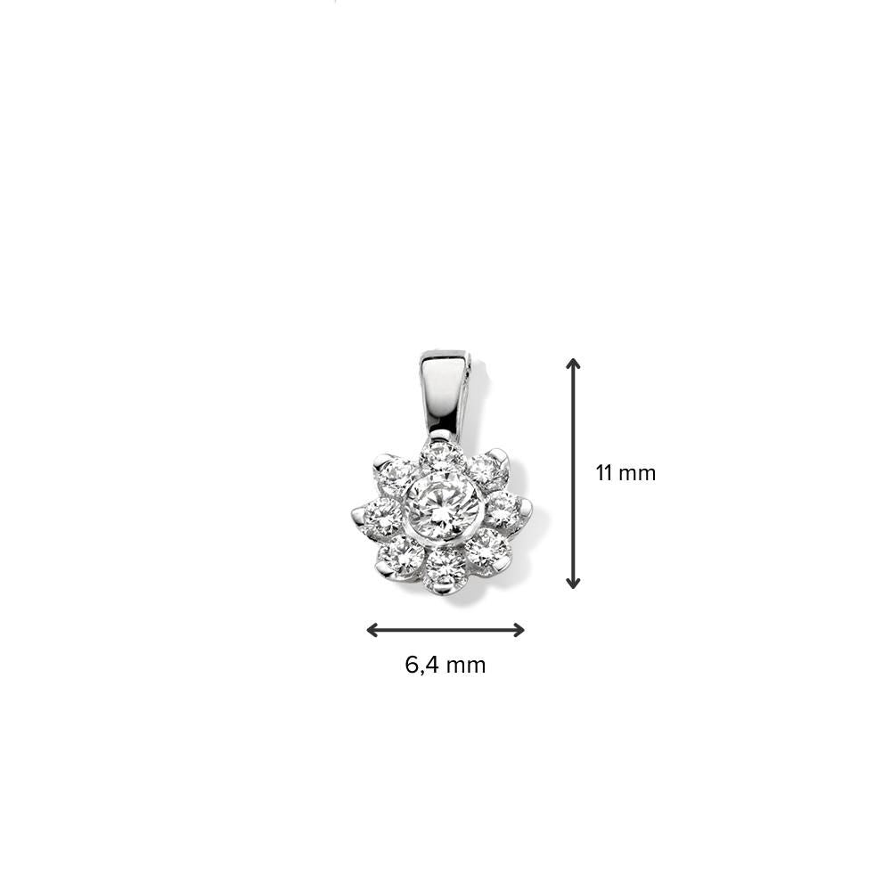 Ciondolo Entourage in Oro Bianco con Diamante 0.21 ct – 14 Carati, 0,6 grammi, H/SI-1 Brillante