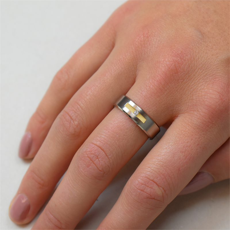 Anello Boccia Titanium Bicolor dia 1/0.03 - 0101-08