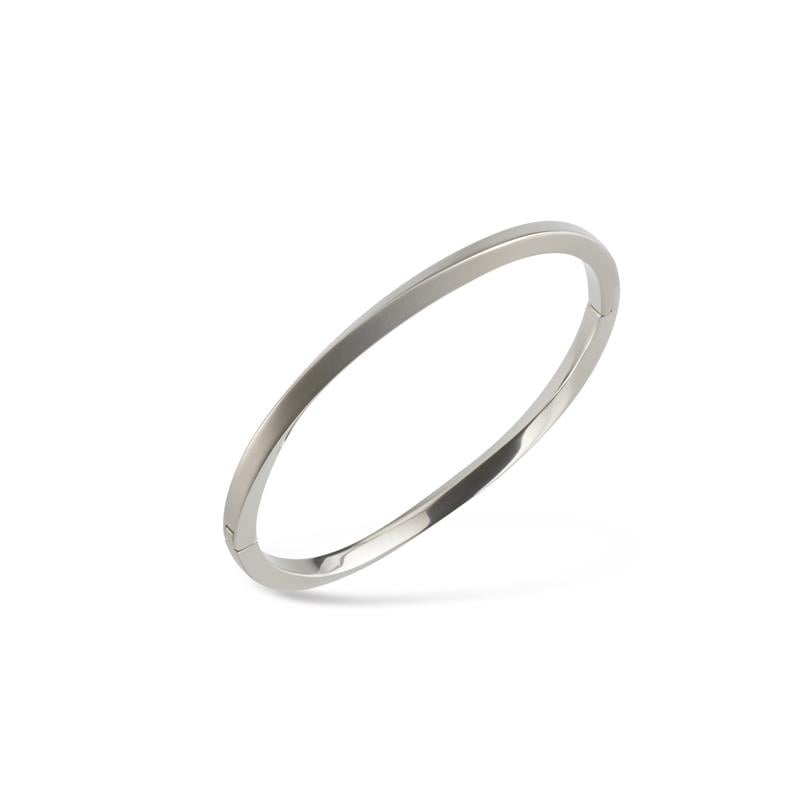 Bracciale in titanio con finitura lucida e design sottile.