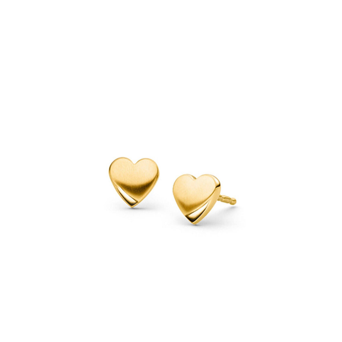 Orecchini a forma di cuore in titanio placcato oro.